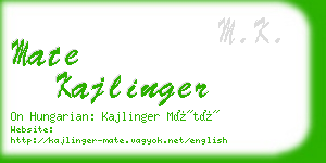 mate kajlinger business card